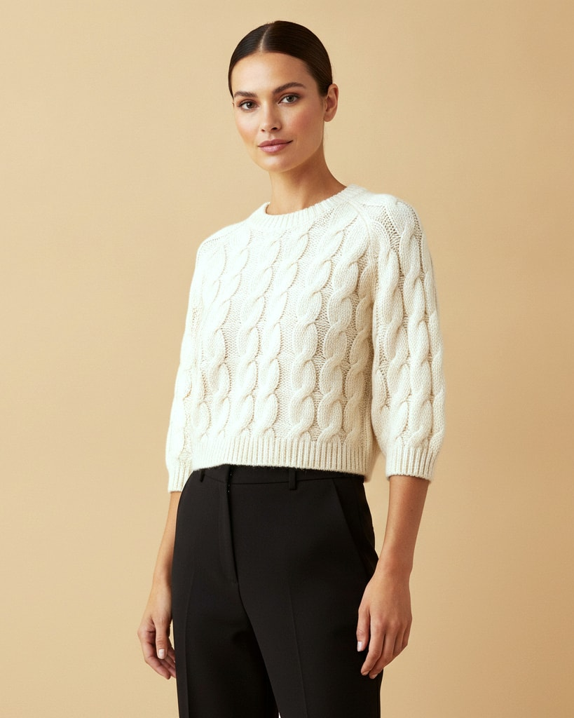 soft milky white chunky knit 00200