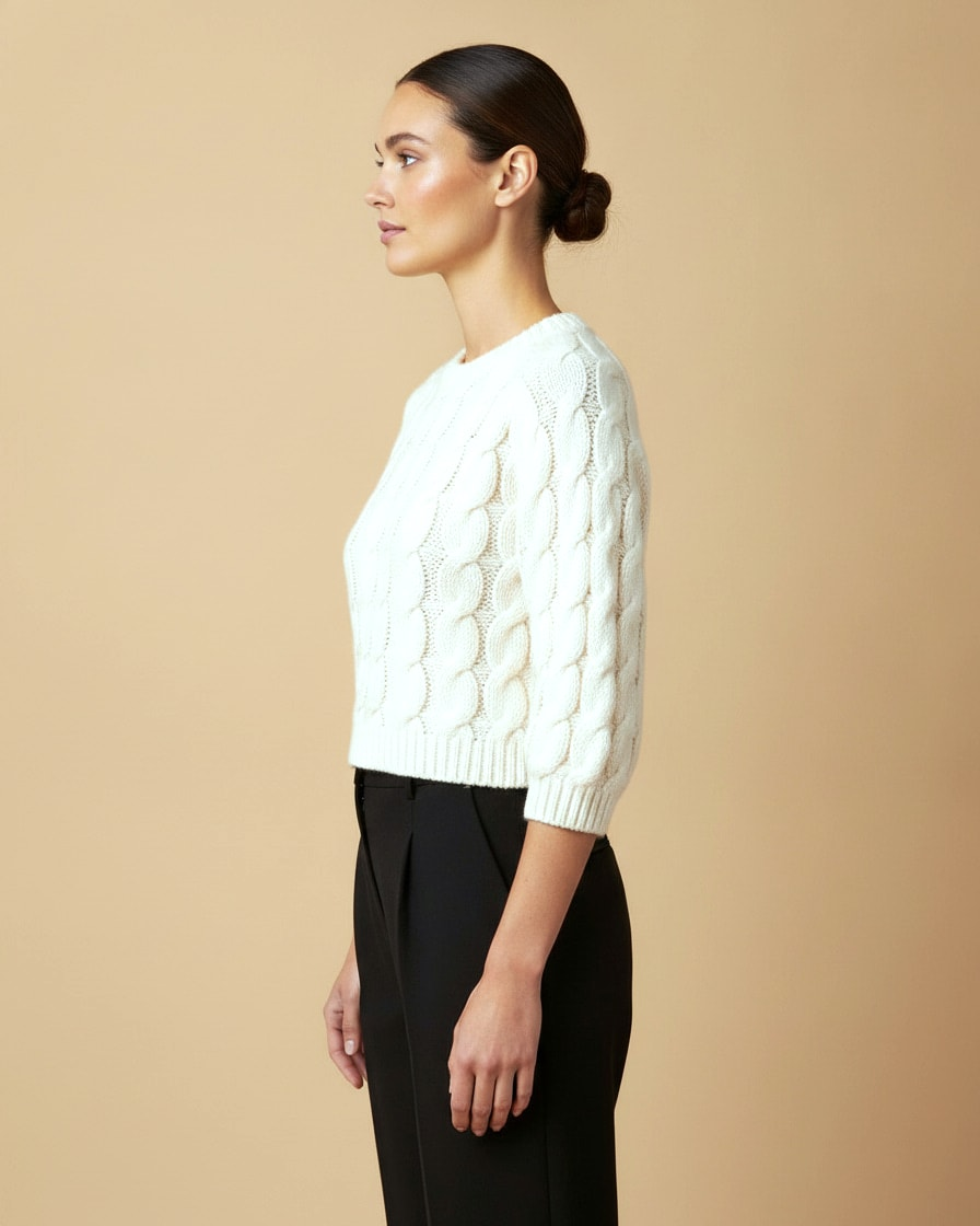 soft milky white chunky knit 00200