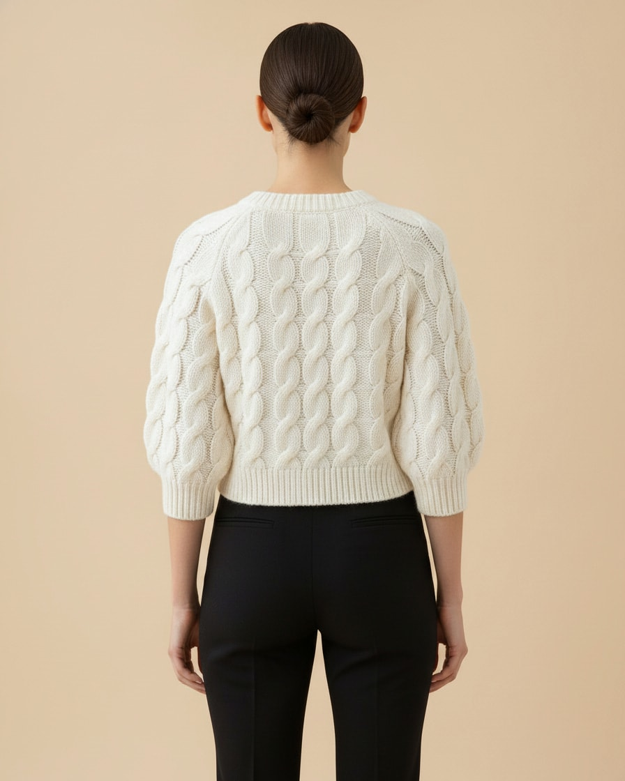soft milky white chunky knit 00200