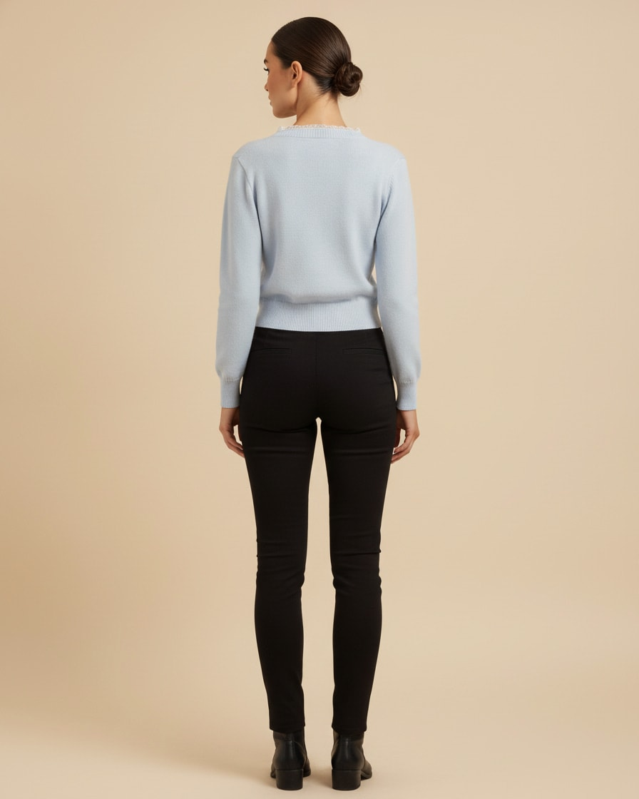 springautumn chanel lace trimmed sweater 06000