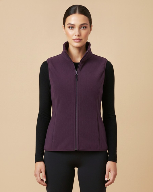 stand neck fleece vest 12700