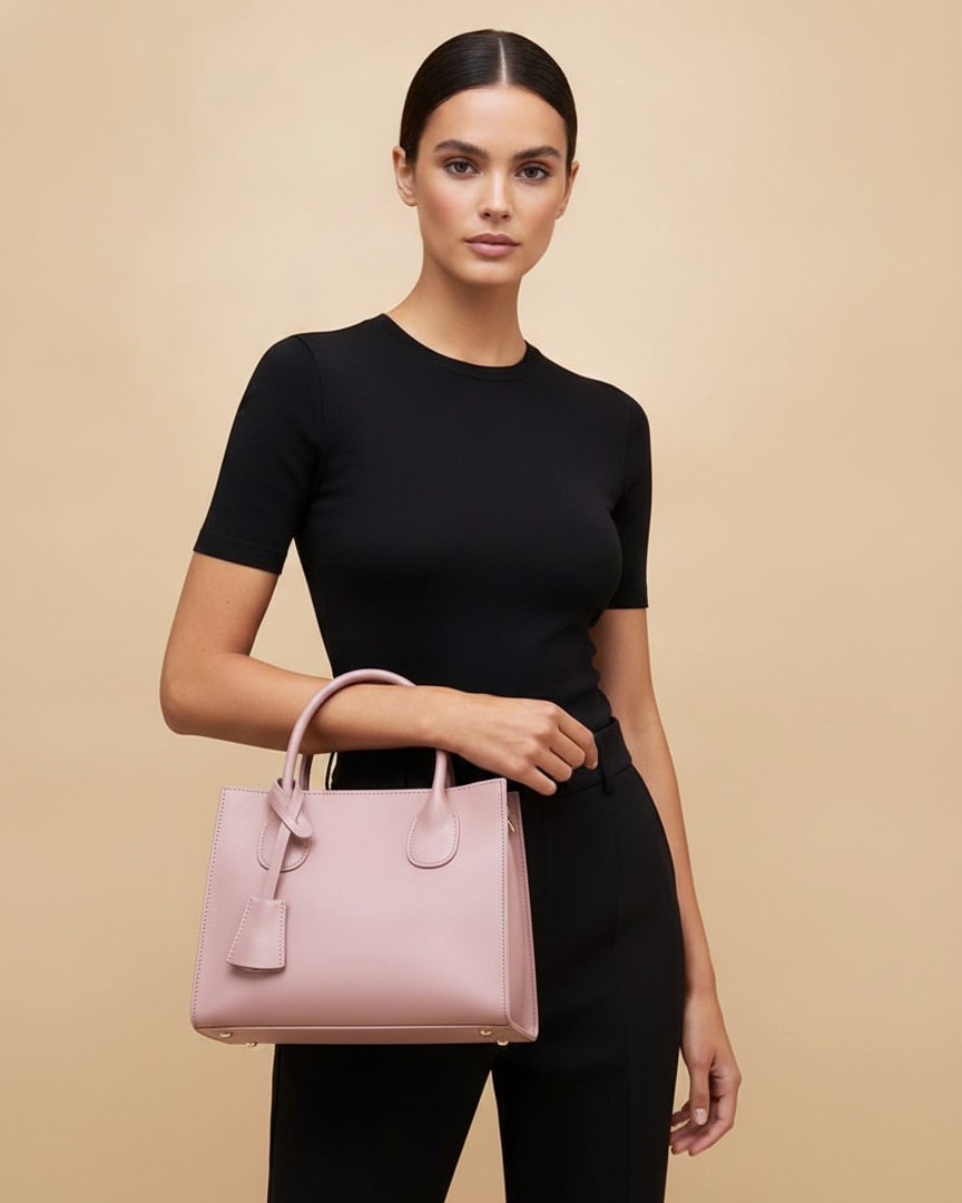 structured top handle bag