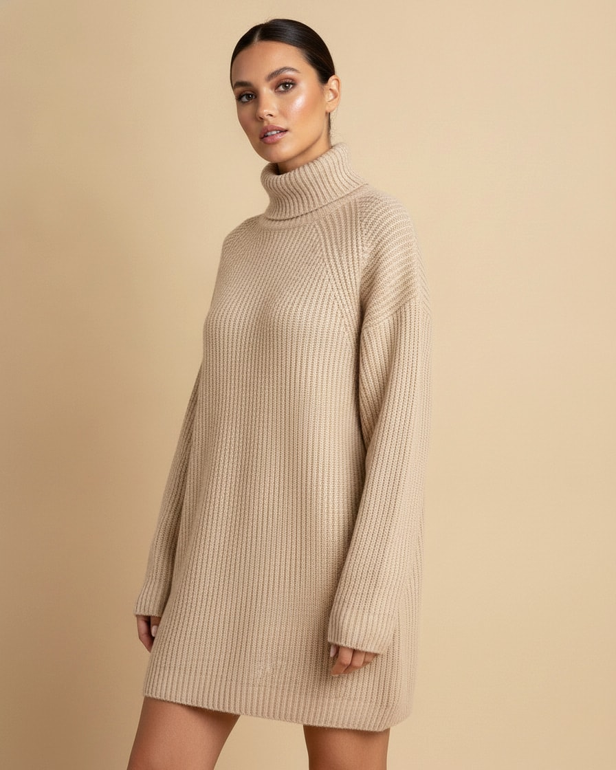 turtleneck sweater dress