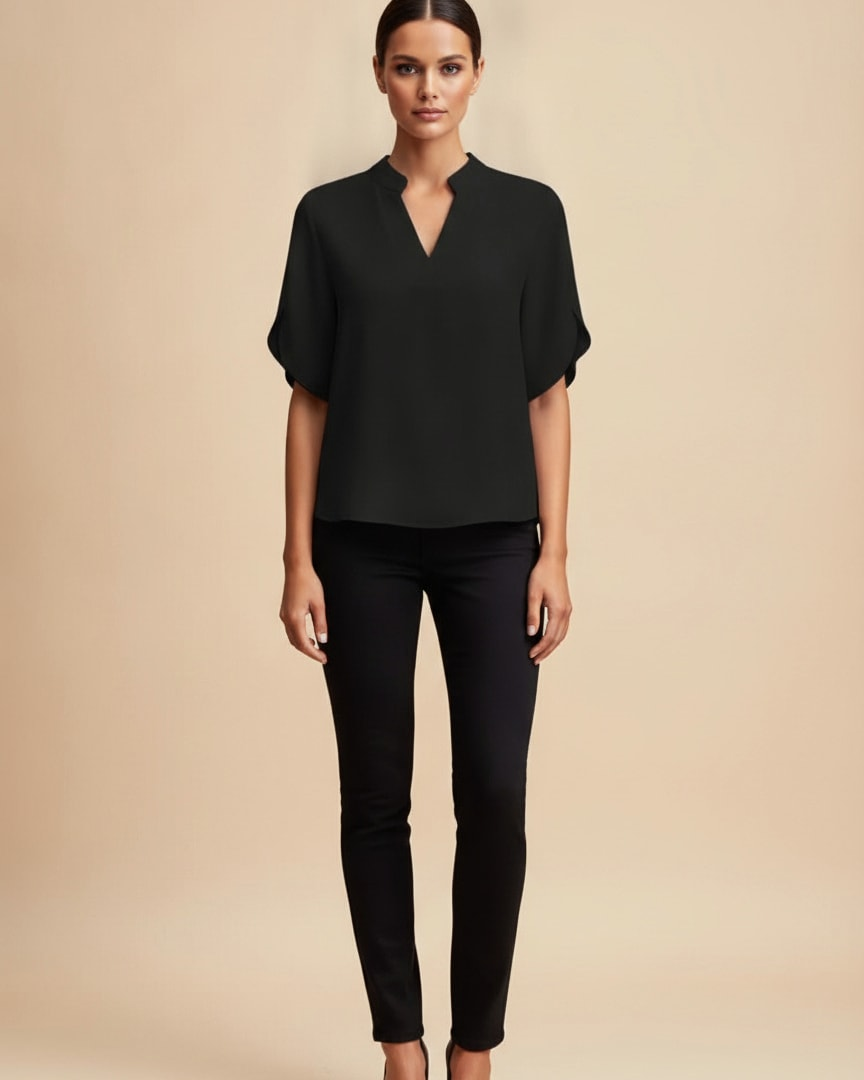 v neck chiffon blouse