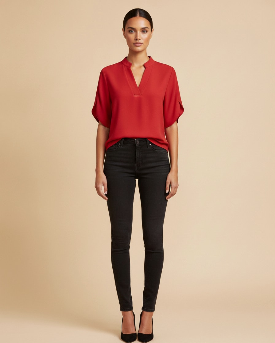 v neck chiffon blouse