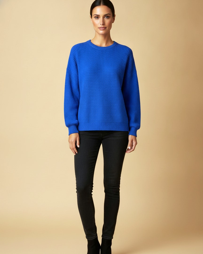 waffle knit fit long sleeve 02000