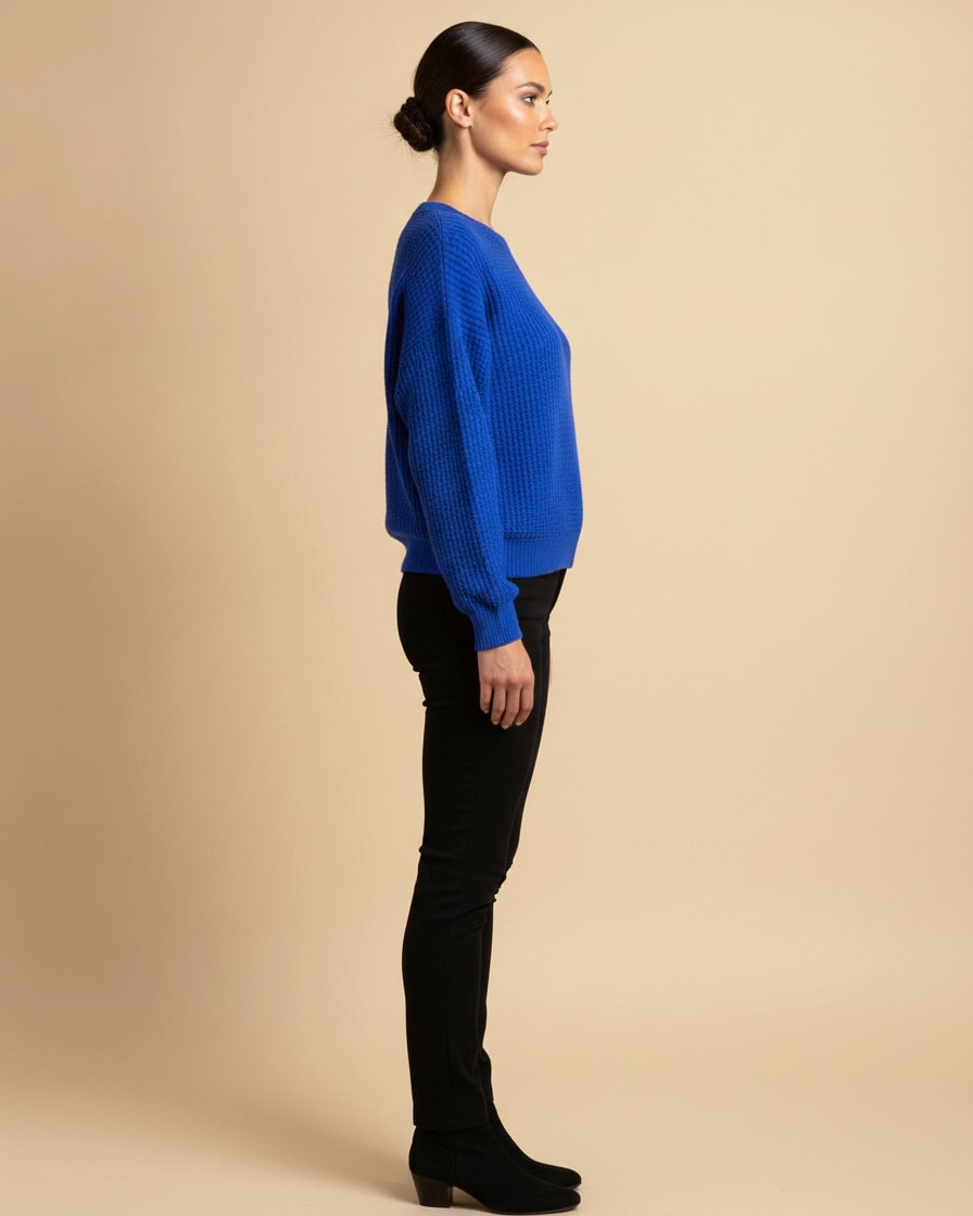 waffle knit fit long sleeve 02000