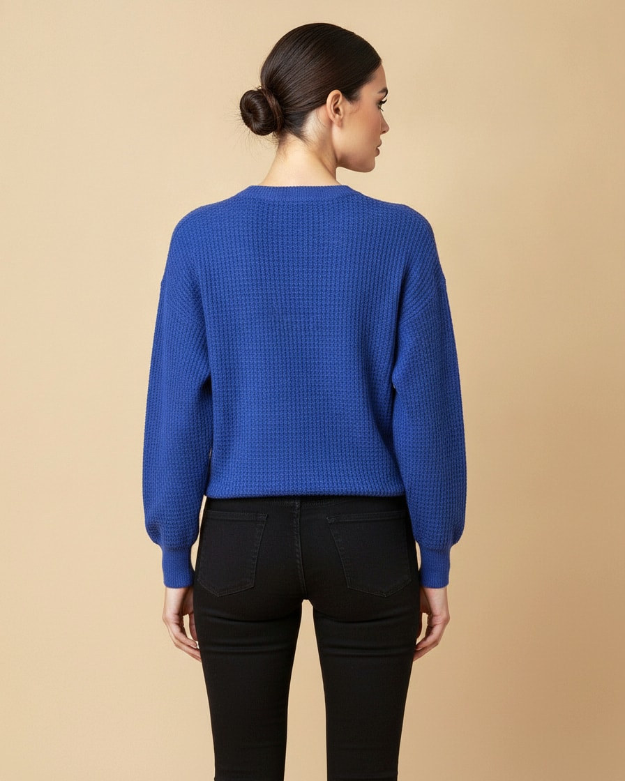 waffle knit fit long sleeve 02000