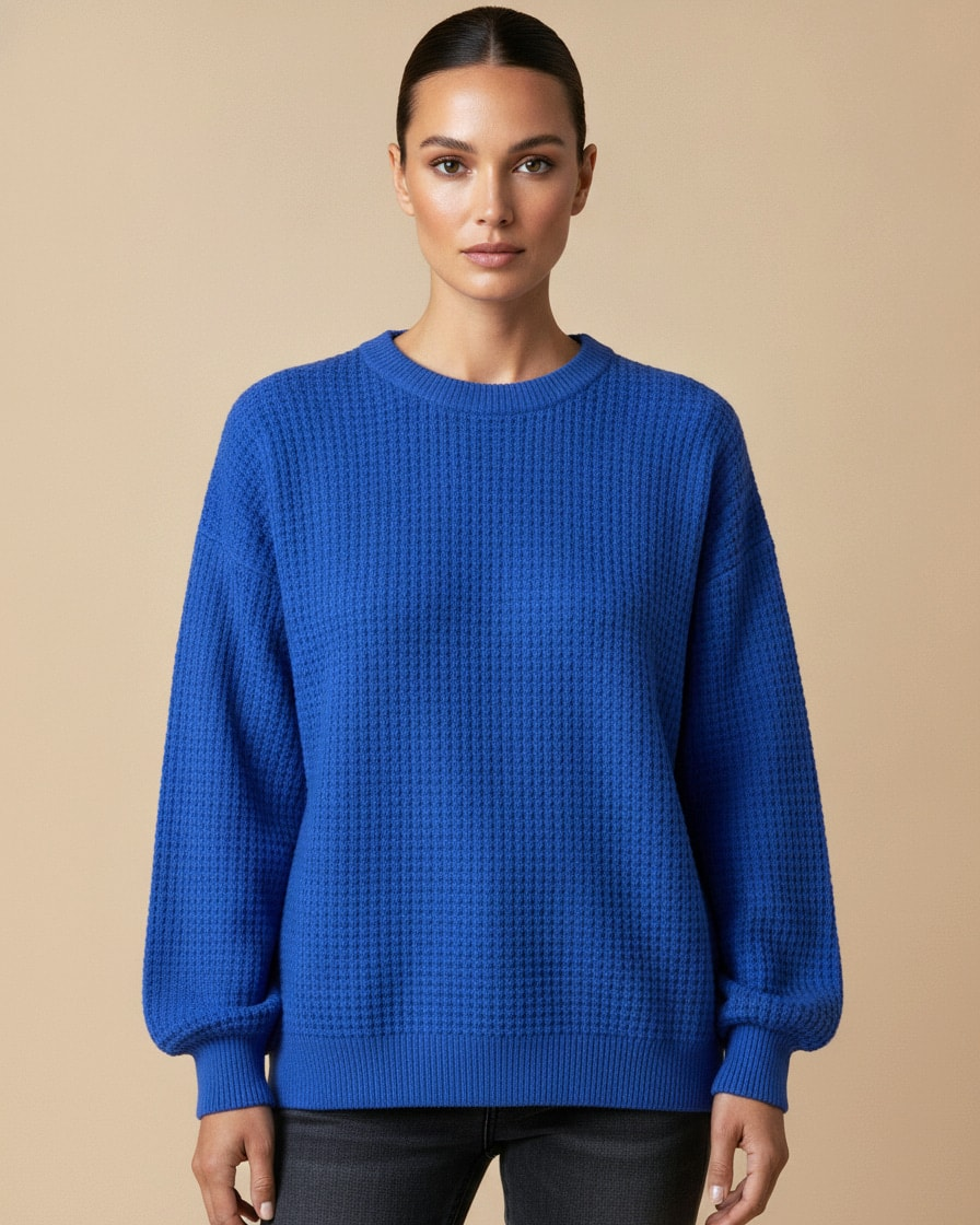 waffle knit fit long sleeve 02000