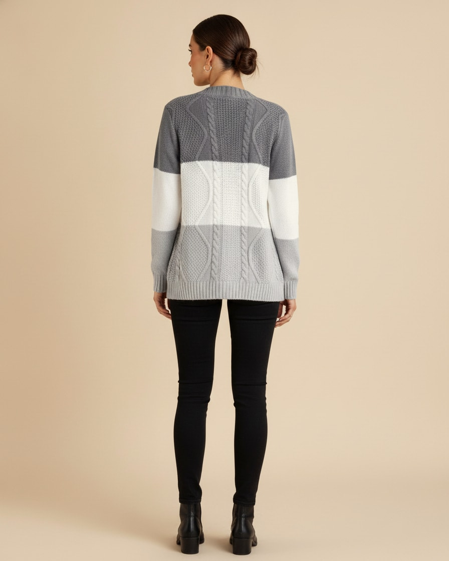 white knitted sweater cardigan buttons 81248