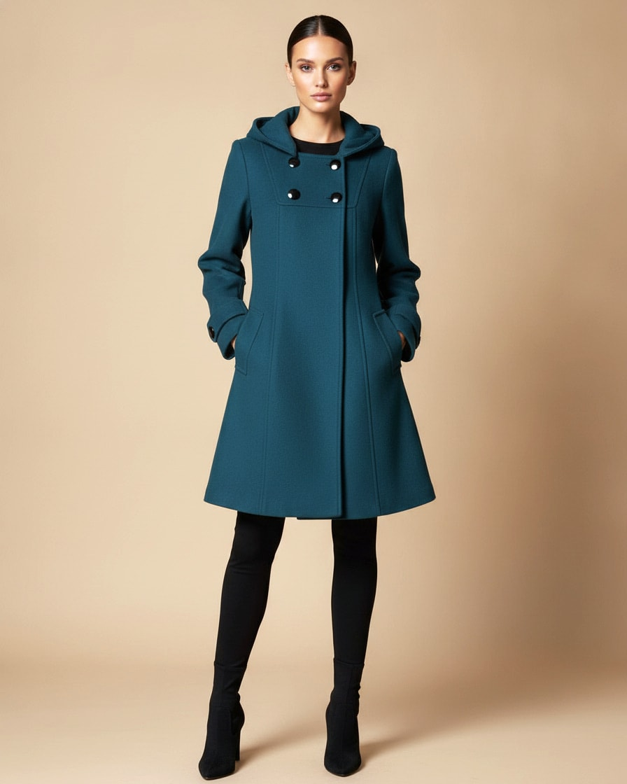 wool blend hooded coat 20000