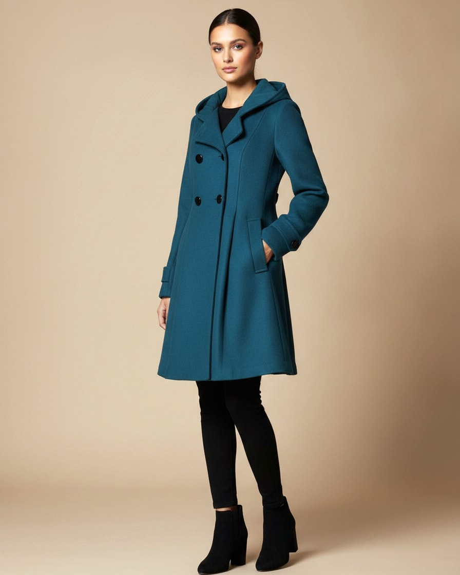 wool blend hooded coat 20000