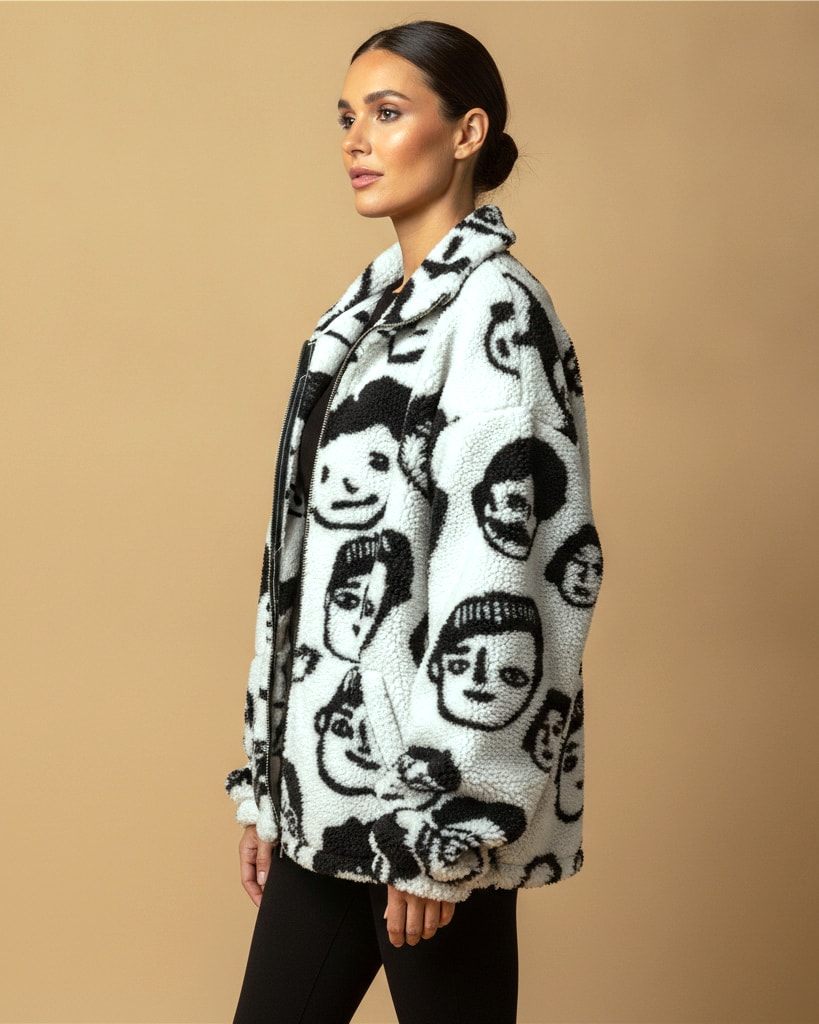 wool coat funny print coats 65856